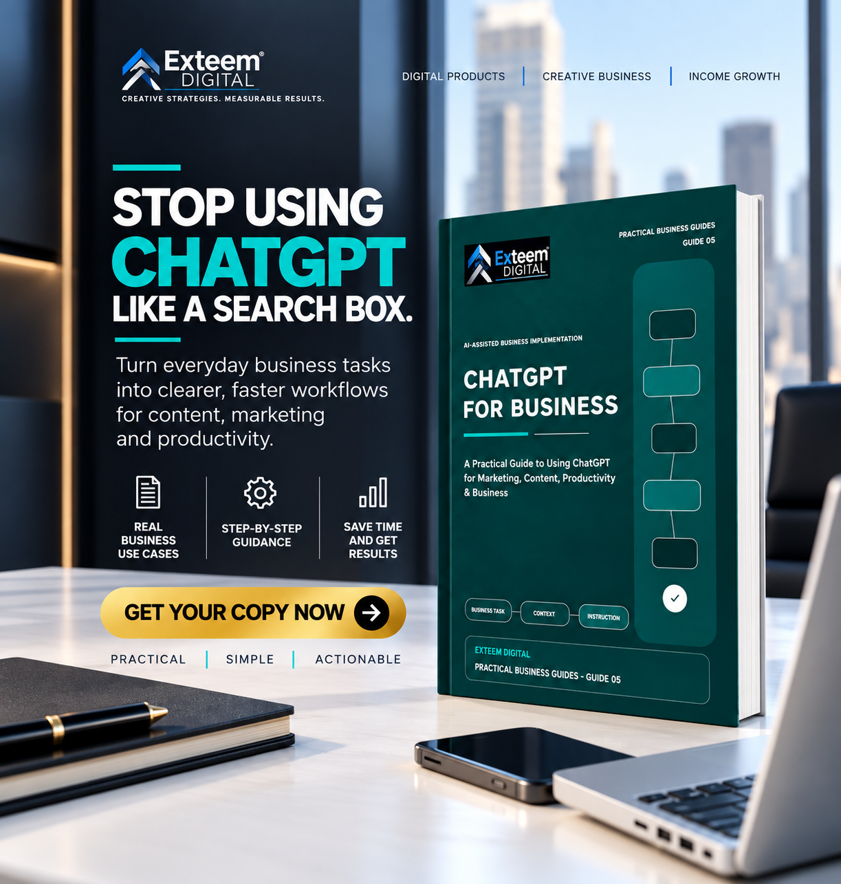 ChatGPT for Business — Guide 05 cover, EXTEEM DIGITAL Practical Business Guides
