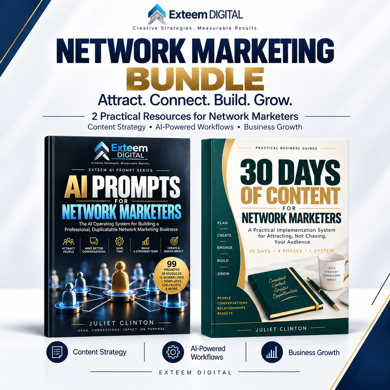 Network Marketing Bundle featuring AI Prompts for Network Marketers and 30 Days of Content for Network Marketers — practical resources for content strategy, AI-powered workflows and business growth.